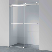 Load image into Gallery viewer, APLUS BN-BERLIN, Walk-in W 57"-66" H 76", Bathtub W 60" H 66", Framless Sliding Shower Door, 3/8" Clear Glass. BN BL Shower Door Set