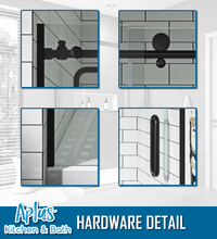 Load image into Gallery viewer, APLUS MARTIN-DS 57~60 in. W x 60 in. H, Frameless Sliding Bathtub Door, 3/8" Clear Glass. MT-DS Bathtub Door Set