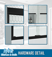 Load image into Gallery viewer, APLUS NIELSEN-DS 57~60 in. W x 56 in. H,Framed Sliding Bathtub Door, 3/16" Clear Glass. NS-DS Bathtub Door Set