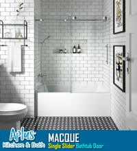 Load image into Gallery viewer, APLUS MACQUE-DS  57~60 in. W x 60 in. H, Frameless Sliding Bathtub Door, 7/16" Clear Glass. MC-DS Bathtub Door Set