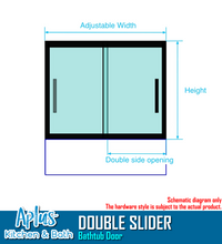 Load image into Gallery viewer, APLUS NIELSEN-DS 57~60 in. W x 56 in. H,Framed Sliding Bathtub Door, 3/16" Clear Glass. NS-DS Bathtub Door Set