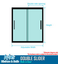Load image into Gallery viewer, APLUS MOOPRY-D 57~60 in. W x 78 in. H, Framed Sliding Shower Door, 5/16" Clear Glass. MP-D Shower Door Set