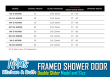 Load image into Gallery viewer, APLUS NIELSEN-DS 57~60 in. W x 56 in. H,Framed Sliding Bathtub Door, 3/16" Clear Glass. NS-DS Bathtub Door Set