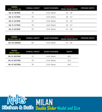 Load image into Gallery viewer, APLUS MILAN-DS 57~60 in. W x 60 in. H, Frameless Sliding Bathtub Door, 5/16" Clear Glass. ML-DS Bathtub Door Set