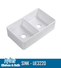 Load image into Gallery viewer, UE3220 - Kitchen Ceramics Farmer Sink - Double Bowl