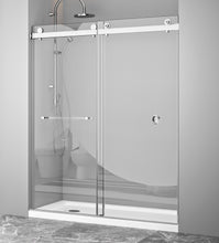 Load image into Gallery viewer, APLUS KJ-BERLIN, Walk-in W 60&quot; H 76&quot;, Bathtub W 60&quot; H 62&quot;, Framless Sliding Shower Door, 3/8&quot; Clear Glass. BN BL Shower Door Set
