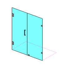 Load image into Gallery viewer, APLUS SUPPE-A Series Swing Door Set. Wall Hinge and Clamps style.
