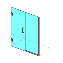 Load image into Gallery viewer, APLUS SUPPE-C Series Swing Door Set. Wall Hinge and U-channel style
