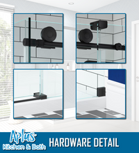 Load image into Gallery viewer, APLUS MACQUE-DR 30 1/2~42 1/2 in. D x 78 in. H, Frameless Sliding Shower Enclosure, 7/16&quot; Clear Glass. MC-DR Return/Side Panel Set
