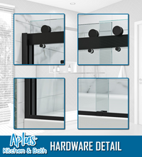 Load image into Gallery viewer, APLUS XIBE-D 57~60 in. W x 78 in. H, Framed Sliding Shower Door, 3/8&quot; Clear Glass. XB-D Shower Door Set
