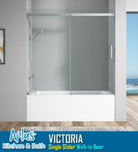 Load image into Gallery viewer, APLUS VICTORIA-DS 57~60 in. W x 60 in. H, Frameless Sliding Bathtub Door, 5/16&quot; Clear Glass. VT-DS Bathtub Door Set
