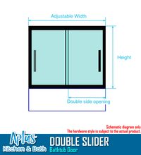 Load image into Gallery viewer, APLUS SCHUMAN-DS 57~60 in. W x 60 in. H, Framed Sliding Bathtub Door, 3/8&quot; Clear Glass. SM-DS Bathtub Door Set
