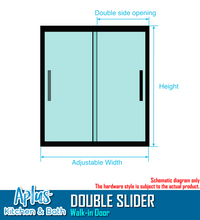 Load image into Gallery viewer, APLUS SCHUMAN-D 57~60 in. W x 78 in. H, Framed Sliding Shower Door, 3/8&quot; Clear Glass. SM-D Shower Door Set
