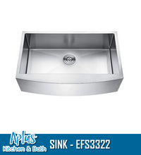 Load image into Gallery viewer, EFS3322 - Kitchen Stainless Steel Sink - Single Bowl - Front Mount - Handmade - Farmer Sink
