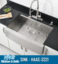 Load image into Gallery viewer, HAAS-3321 - Kitchen Stainless Steel Sink - Single Bowl - Front Mount - Handmade - Farmer Sink
