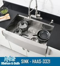 Load image into Gallery viewer, HAAS-3321 - Kitchen Stainless Steel Sink - Single Bowl - Front Mount - Handmade - Farmer Sink
