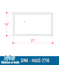 Load image into Gallery viewer, HAUS-2716 - Kitchen Stainless Steel Sink - Single Bowl - Under Mount - Handmade
