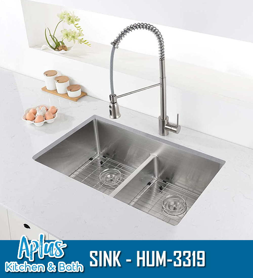 HUM-3319 - Kitchen Stainless Steel Sink - Double Bowl 6040 - Under Mount - Handmade