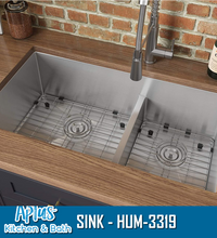 Load image into Gallery viewer, HUM-3319 - Kitchen Stainless Steel Sink - Double Bowl 6040 - Under Mount - Handmade
