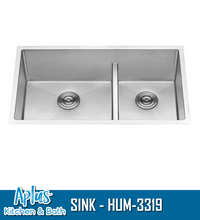 Load image into Gallery viewer, HUM-3319 - Kitchen Stainless Steel Sink - Double Bowl 6040 - Under Mount - Handmade
