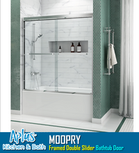 Load image into Gallery viewer, APLUS MOOPRY-DS 57~60 in. W x 60 in. H, Framed Sliding Bathtub Door, 5/16&quot; Clear Glass. MP-DS Bathtub Door Set
