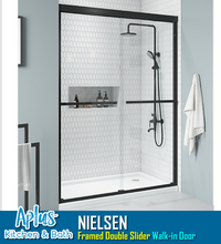 Load image into Gallery viewer, APLUS NIELSEN-D 57~60 in. W x 72 in. H, Framed Sliding Shower Door, 3/16&quot; Clear Glass. NS-D Shower Door Set
