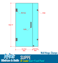 Load image into Gallery viewer, [SPA-F] SUPPE Series Swing Door Parts - Fixed Panel - H78&quot; W7&quot;-34&quot;
