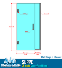 Load image into Gallery viewer, [SPC-F] SUPPE Series Swing Door Parts - Fixed Panel - H78&quot; W7&quot;-34&quot;
