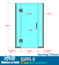 Load image into Gallery viewer, [SPD-DFAC] SUPPE Series Swing Door Parts - Hardware (Door + Fixed Panel * 2)
