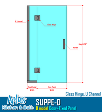 Load image into Gallery viewer, [SPD-F] SUPPE Series Swing Door Parts - Fixed Panel - H78&quot; W7&quot;-30&quot;

