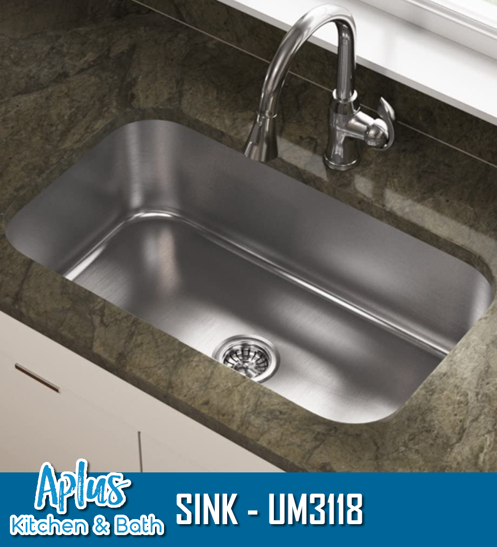 UM3118 - Kitchen Stainless Steel Sink - Single Bowl - Under Mount
