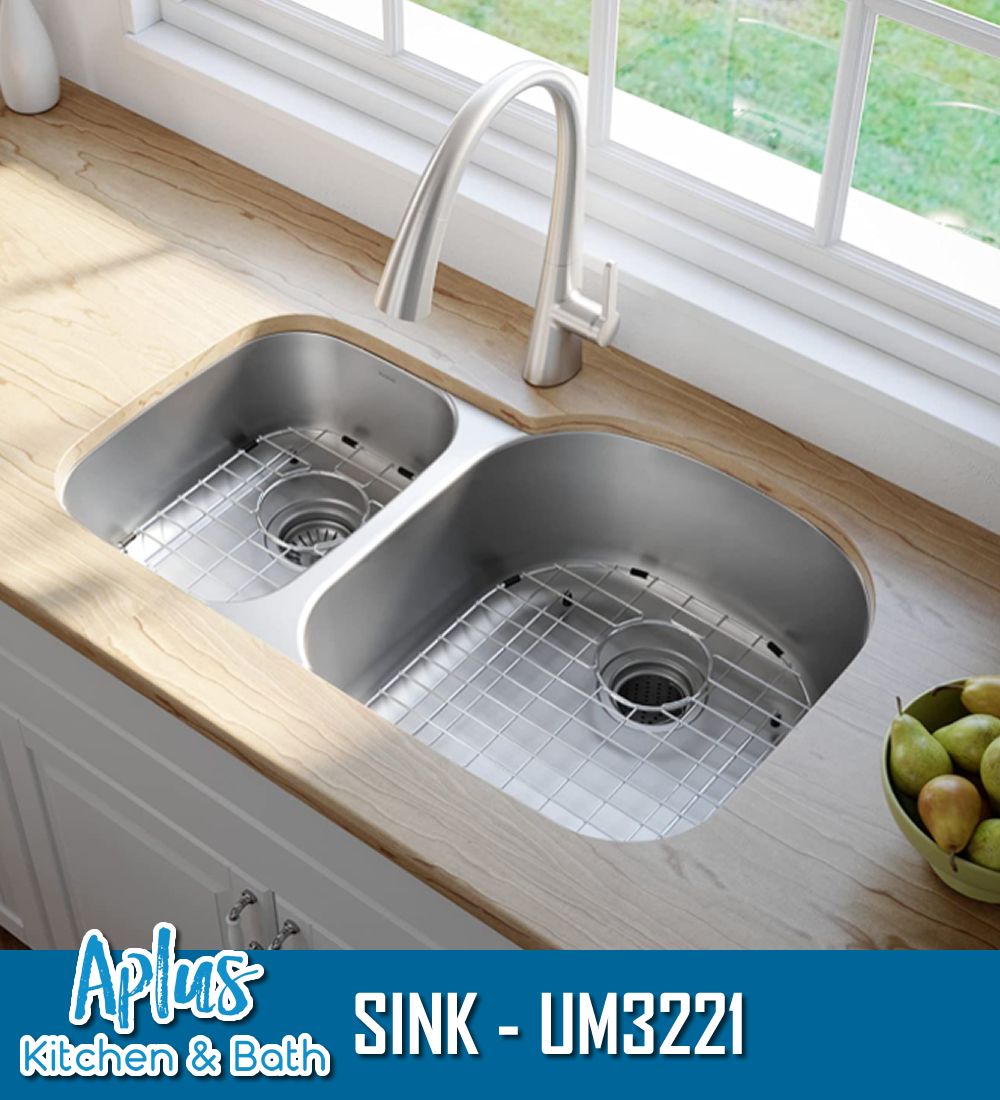 UM3221 - Kitchen Stainless Steel Sink - Double Bowl 6040/4060 - Under Mount