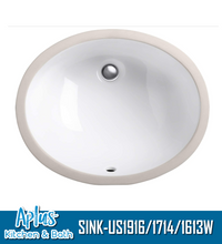 Load image into Gallery viewer, US1613W / US1714W / US1916W - Bath Ceramics Oval Sink - Single Bowl - Under Mount
