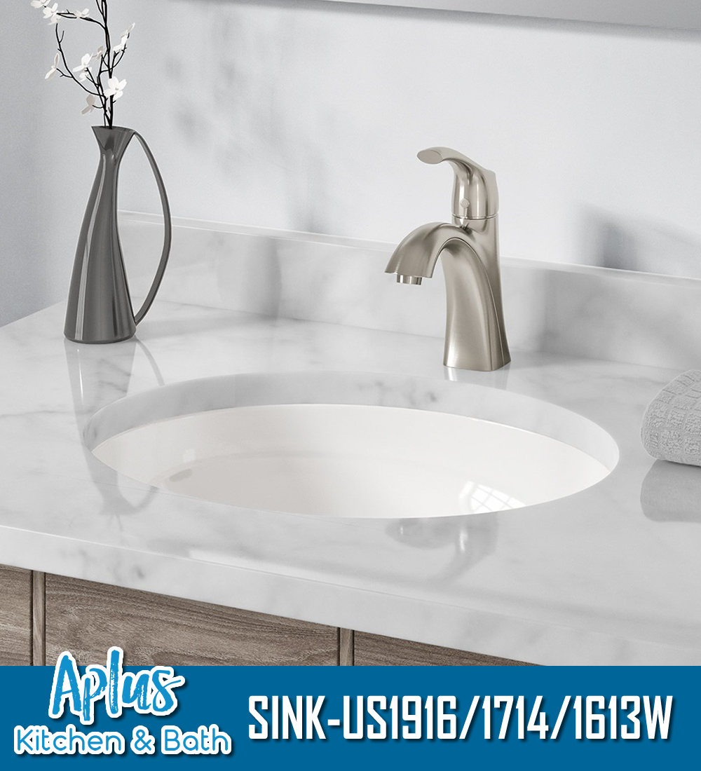 US1613W / US1714W / US1916W - Bath Ceramics Oval Sink - Single Bowl - Under Mount
